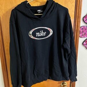 Nike Women’s Black Hoodie with Floral Logo 1X